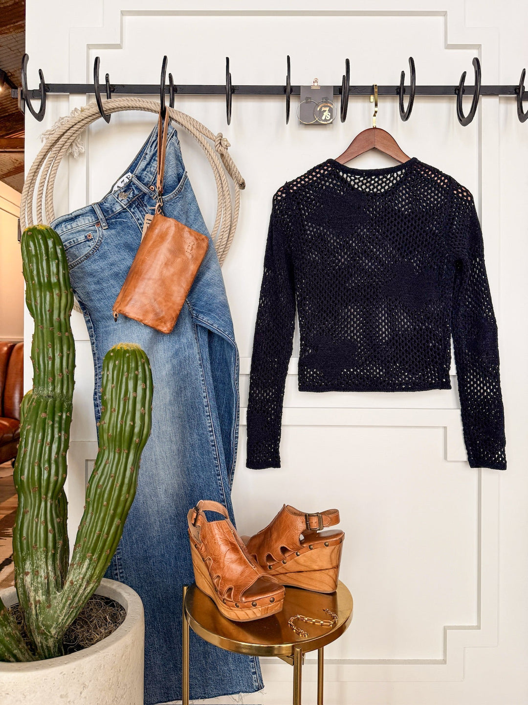 Medora Black Crochet Top