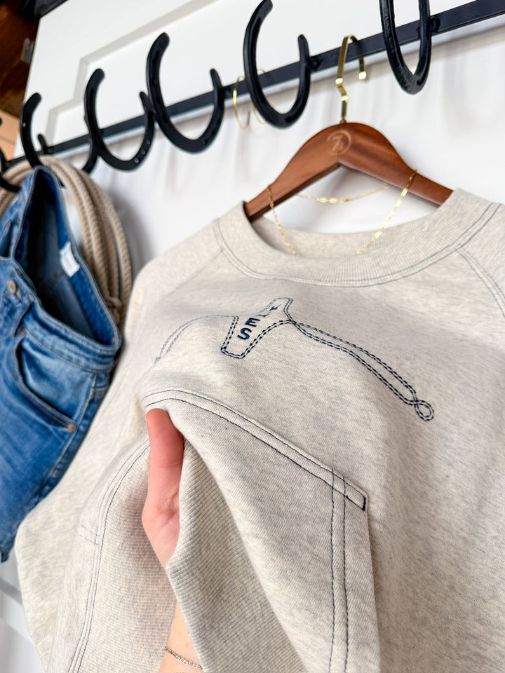 Mesick Grey Boot Stitch Pullover