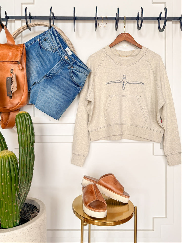 Mesick Grey Boot Stitch Pullover