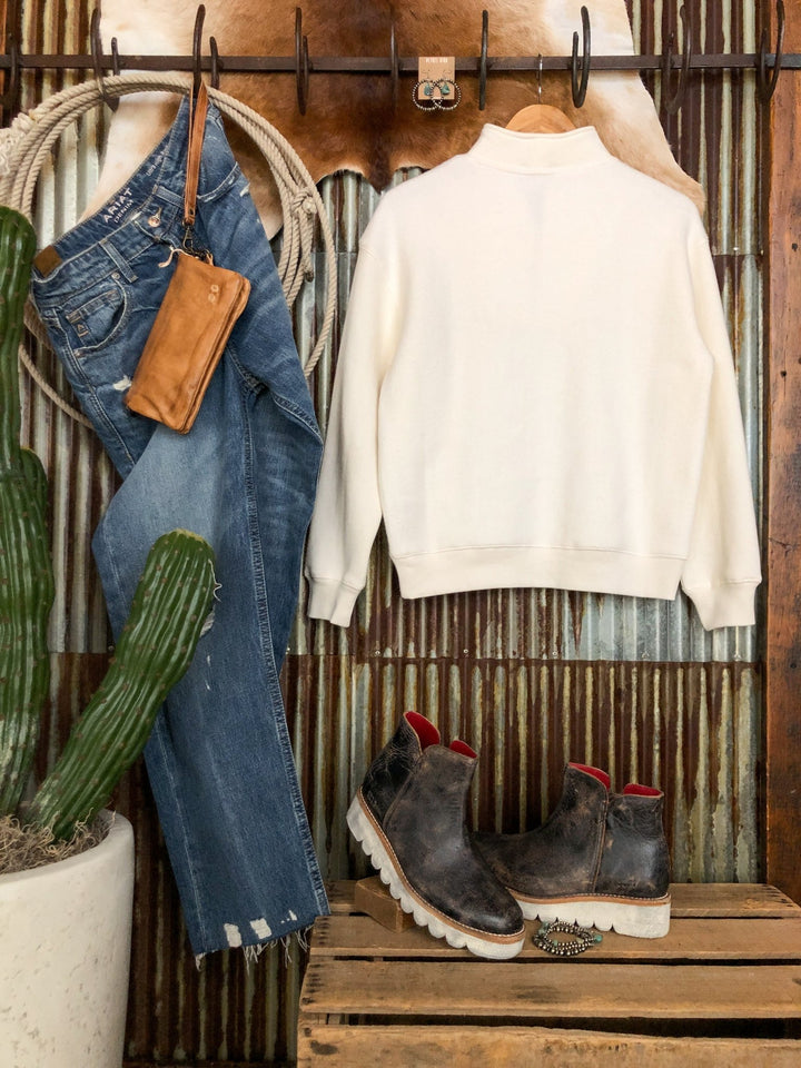 Midland Ivory Fleece Quarter Zip