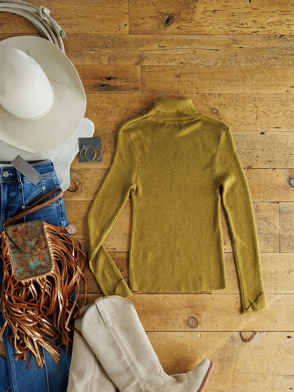 Midvale Chartreuse Ribbed Top