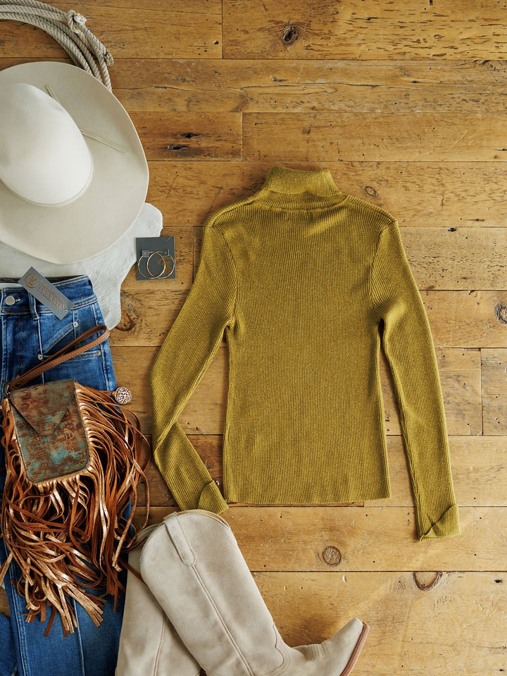 Midvale Chartreuse Ribbed Top