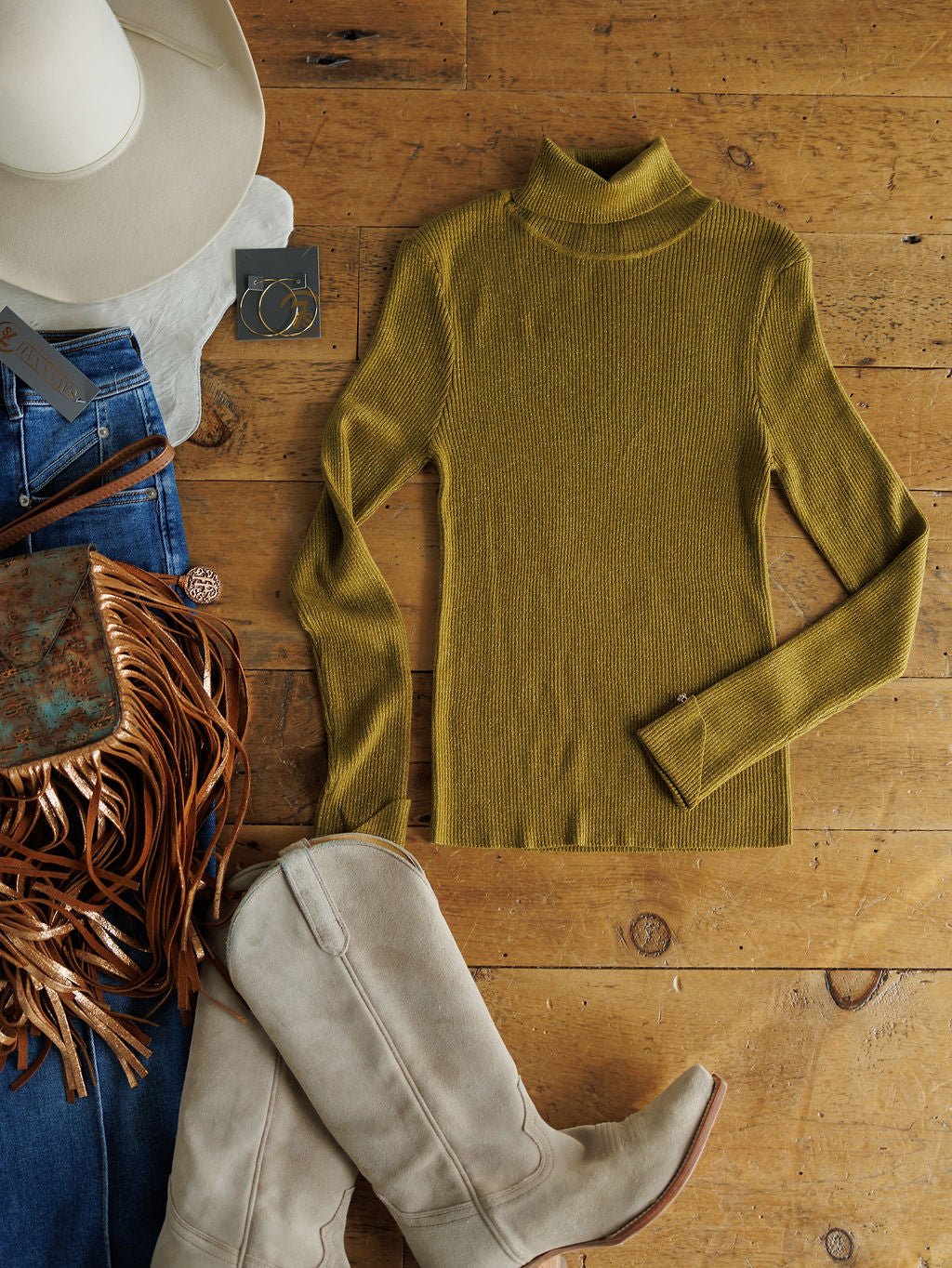 Midvale Chartreuse Ribbed Top
