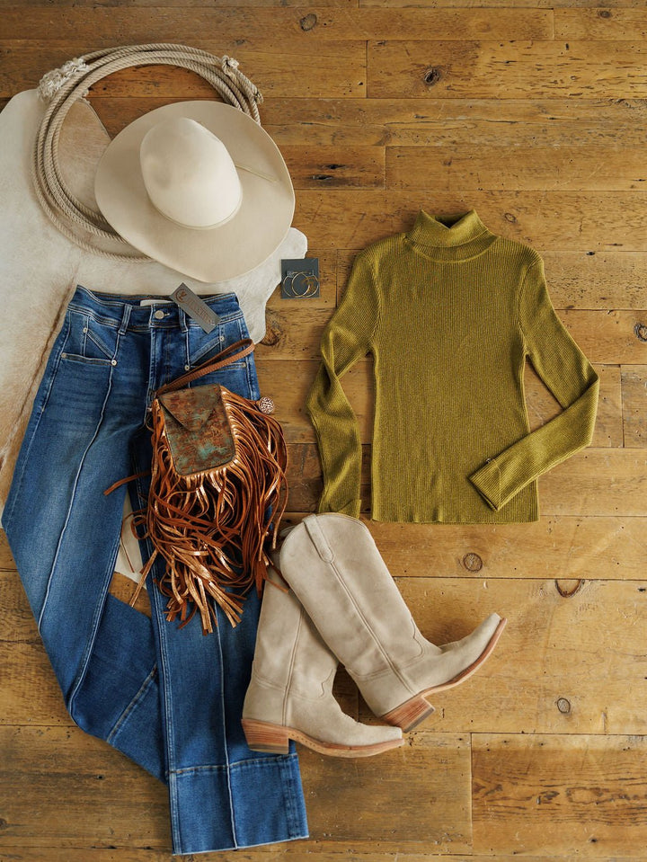 Midvale Chartreuse Ribbed Top