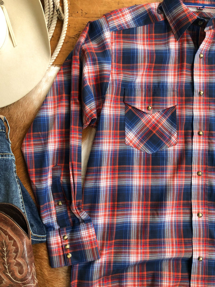 Milford Ariat Men's Plaid Pearl Snap