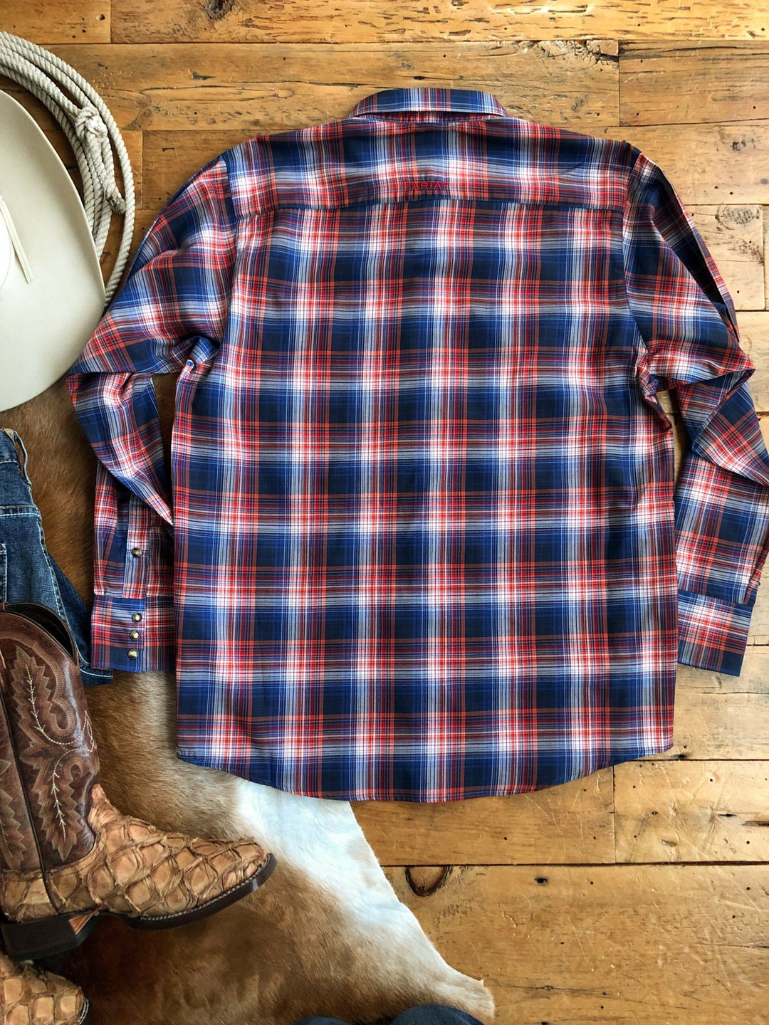 Milford Ariat Men's Plaid Pearl Snap