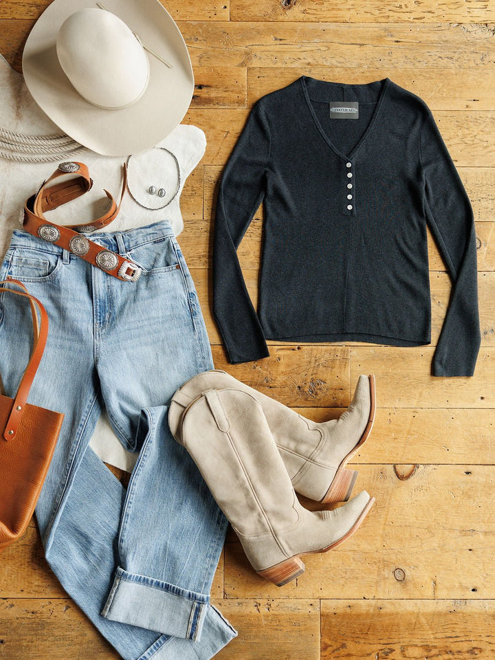 Minden Black Henley Top