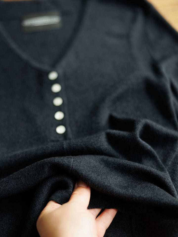 Minden Black Henley Top