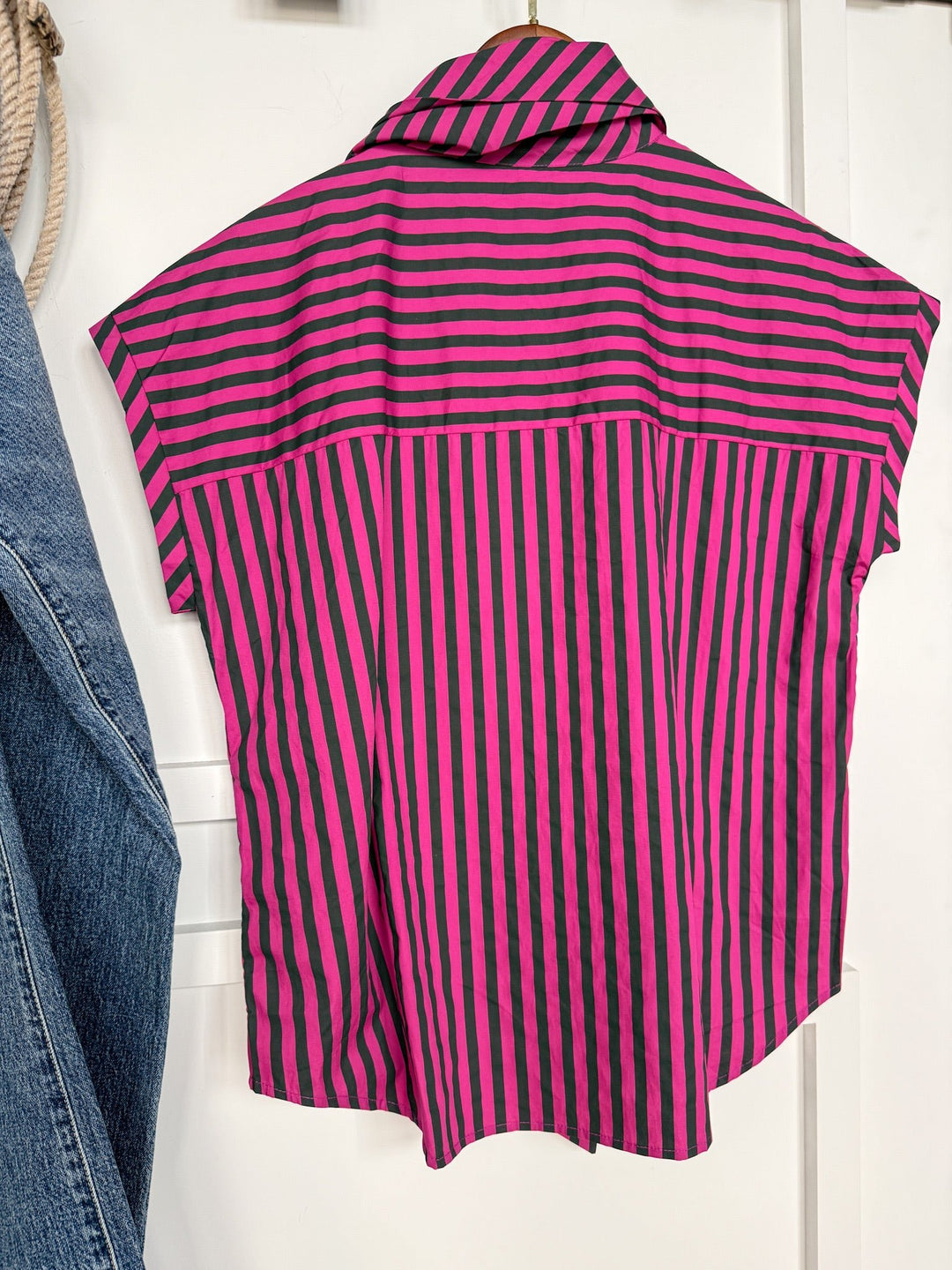 Minetto Magenta Striped Top
