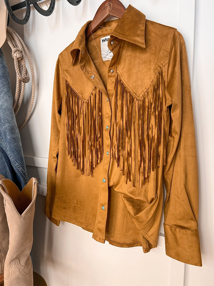 Minneola Suede Fringe Top