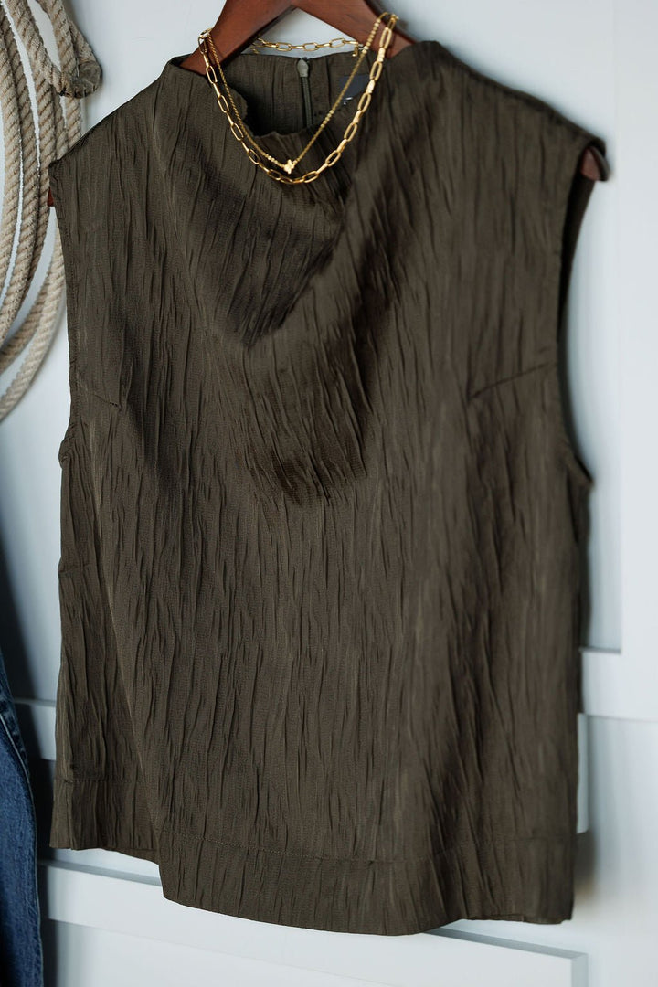 Monahans Deep Moss Satin Top