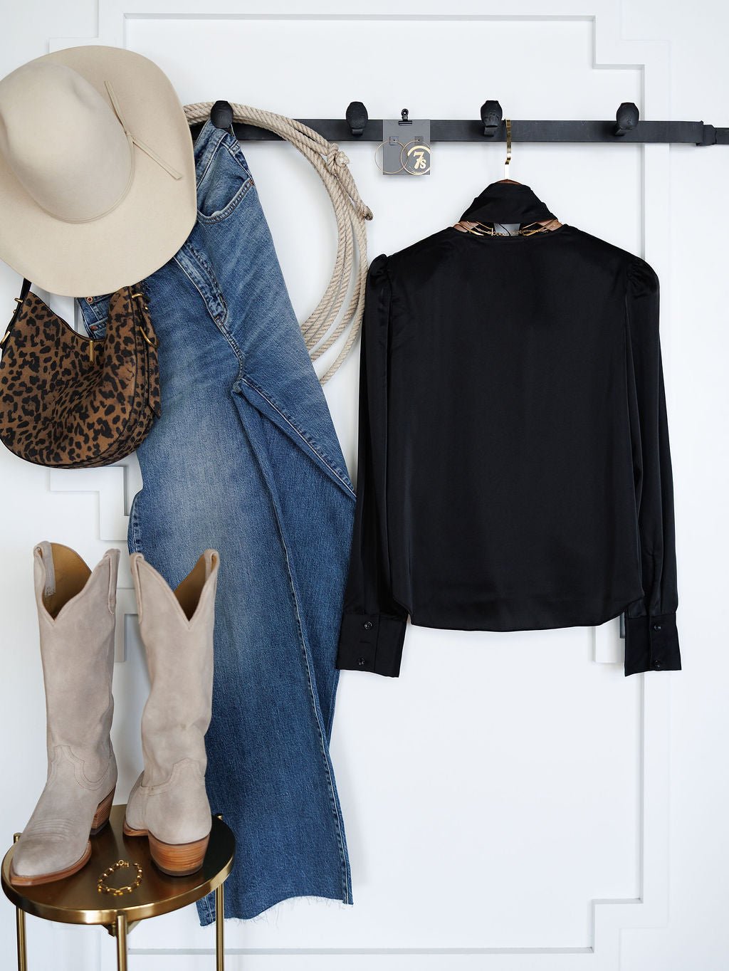 Monett Black Satin Top