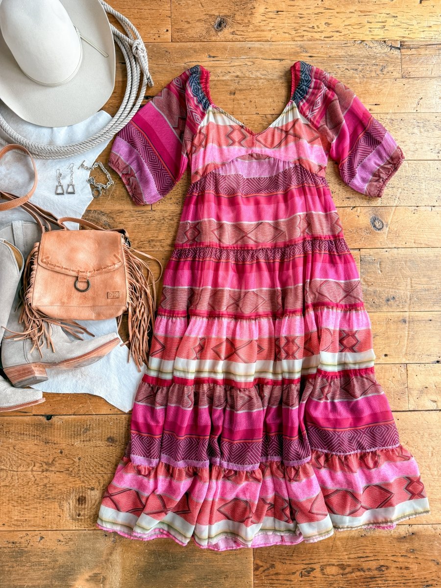 Montesano Southwest Puff Sleeve Dress