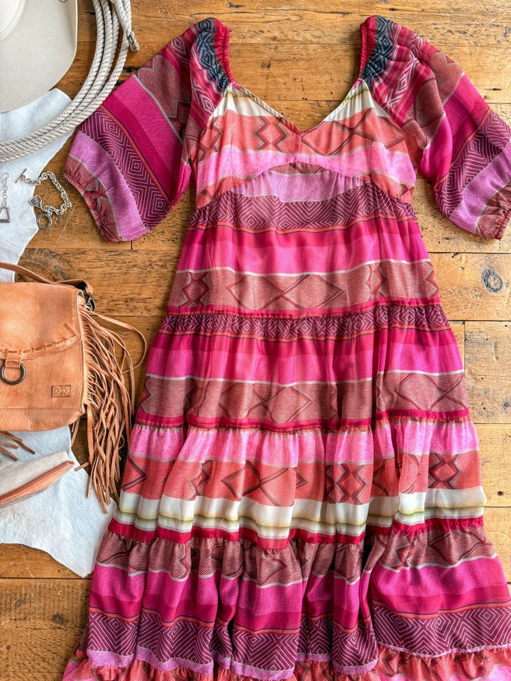 Montesano Southwest Puff Sleeve Dress