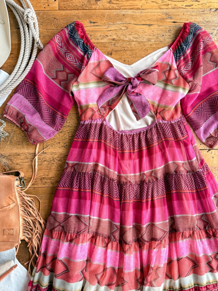 Montesano Southwest Puff Sleeve Dress