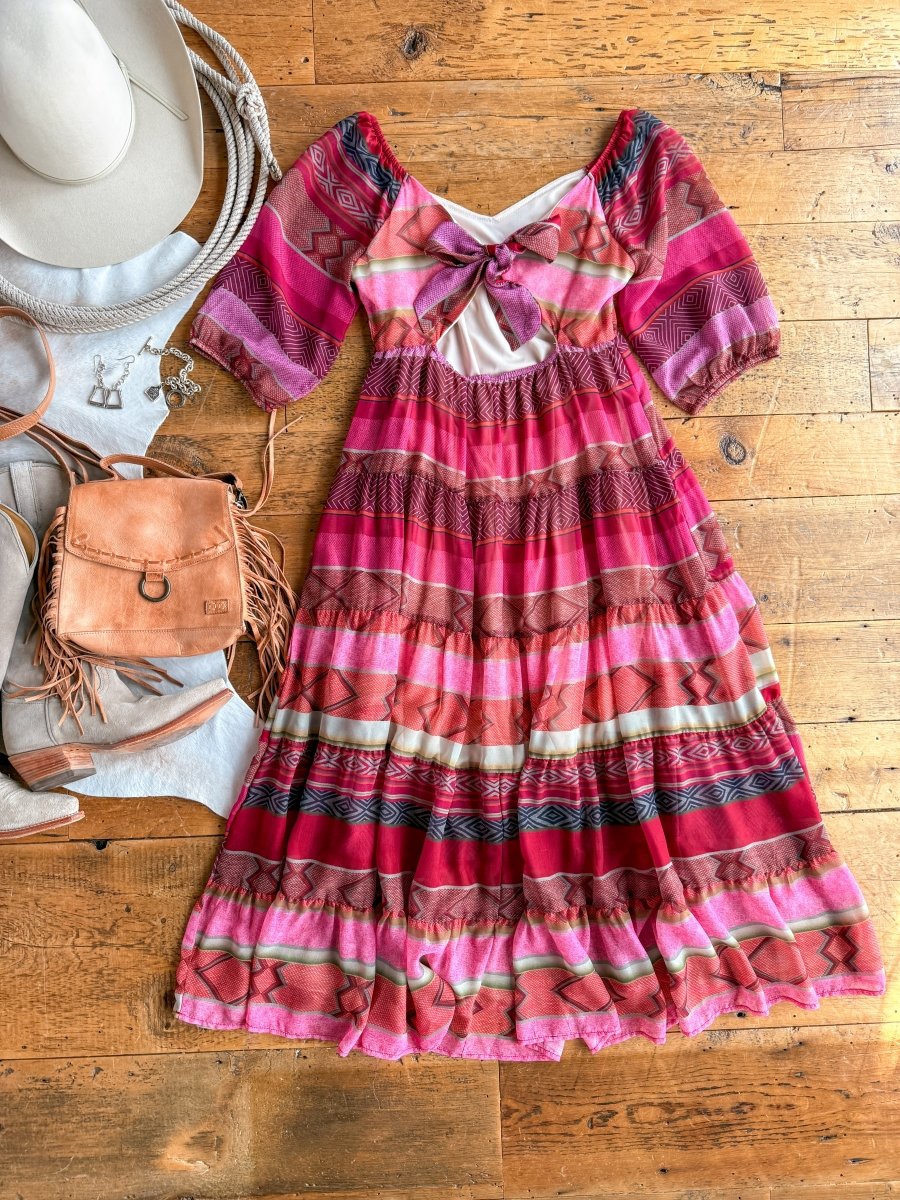 Montesano Southwest Puff Sleeve Dress