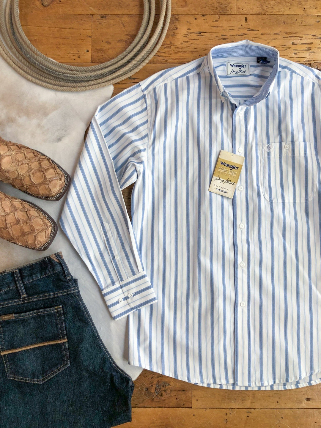 Murdock Wrangler Men's Pinstripe Button Up