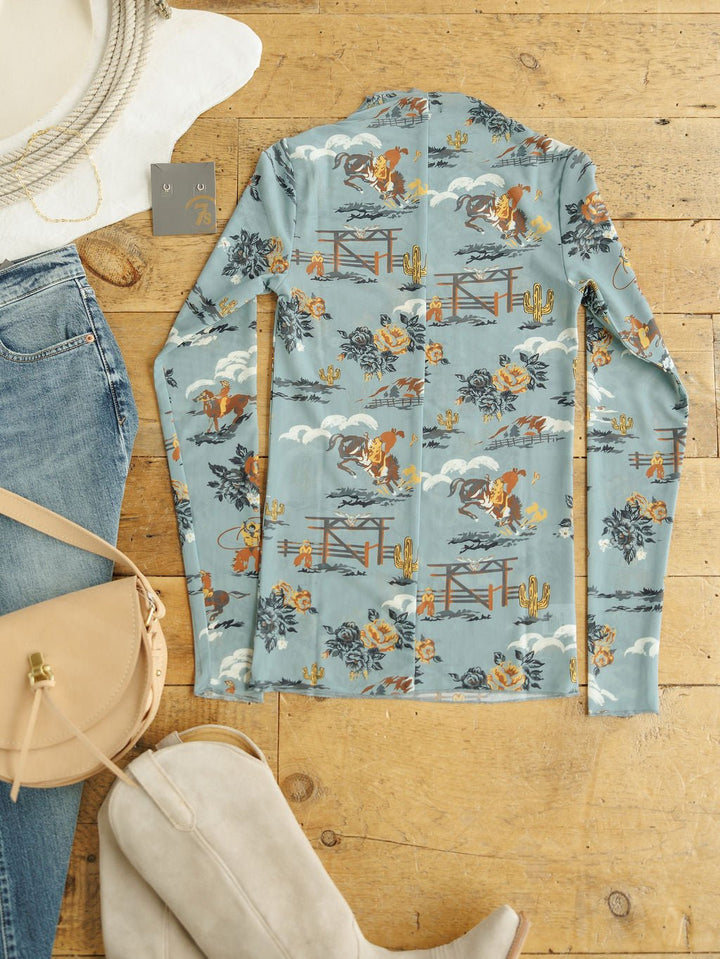 Muskogee Western Mesh Top