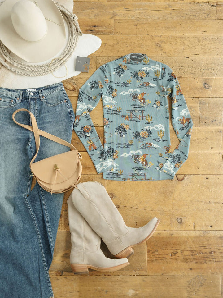 Muskogee Western Mesh Top