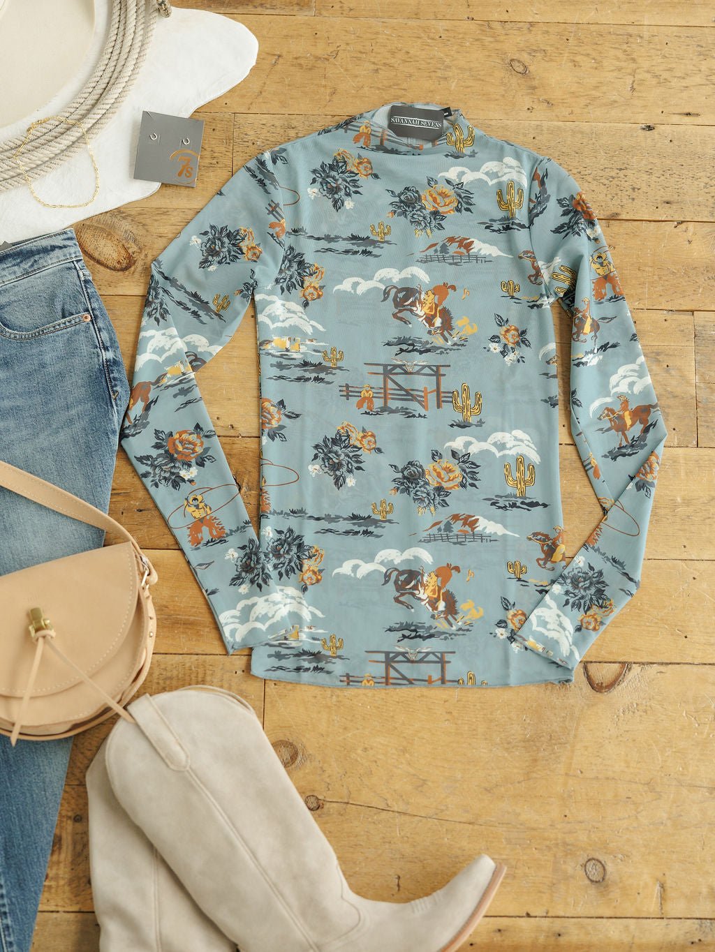 Muskogee Western Mesh Top