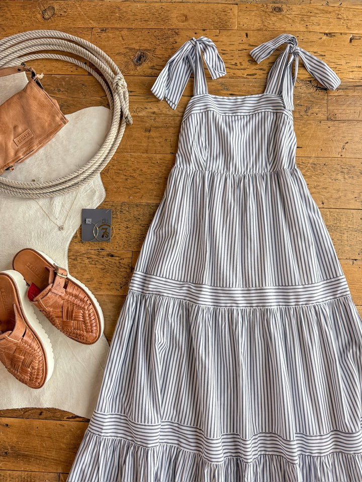 Nowata Charcoal Striped Dress