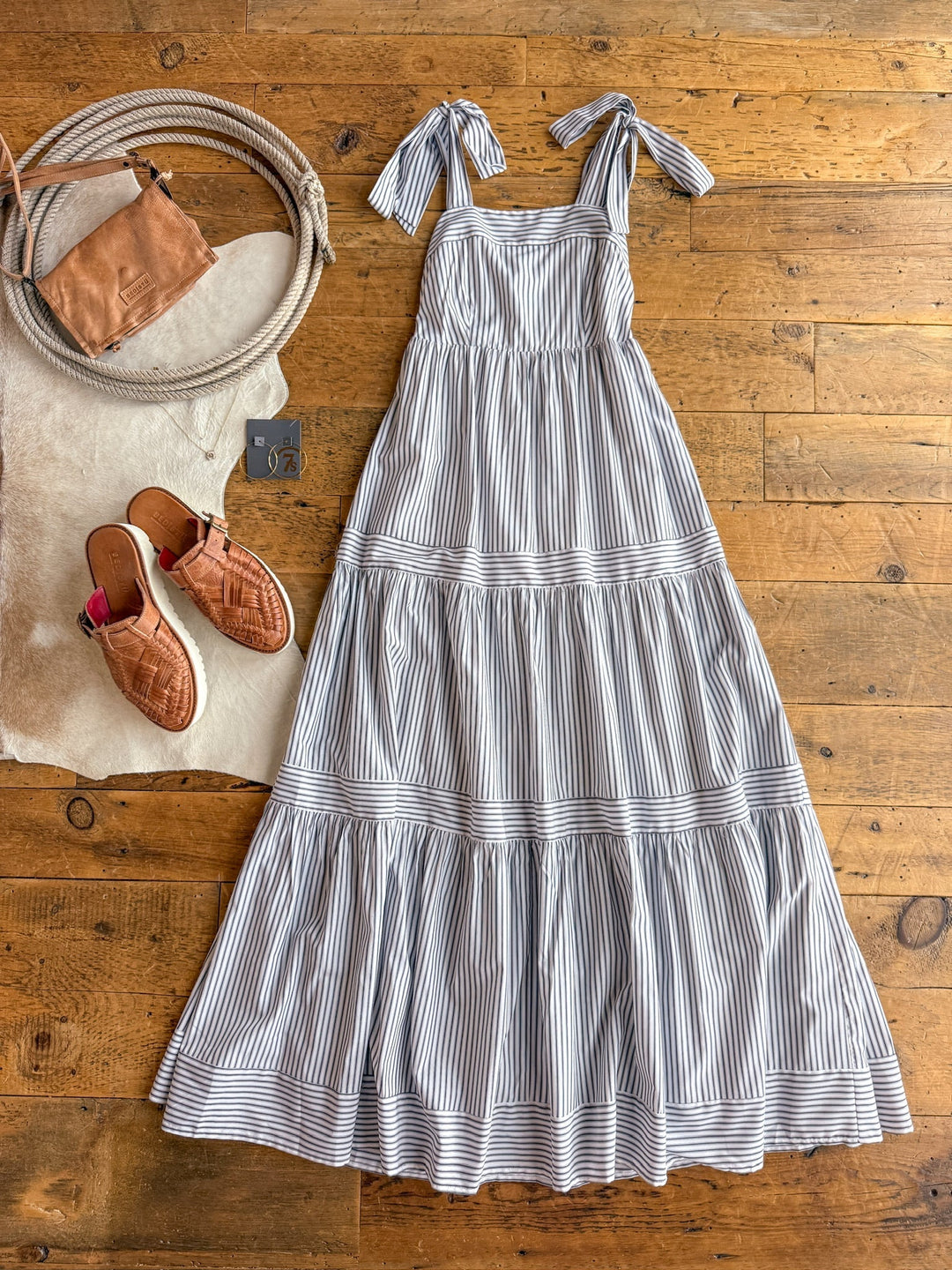 Nowata Charcoal Striped Dress