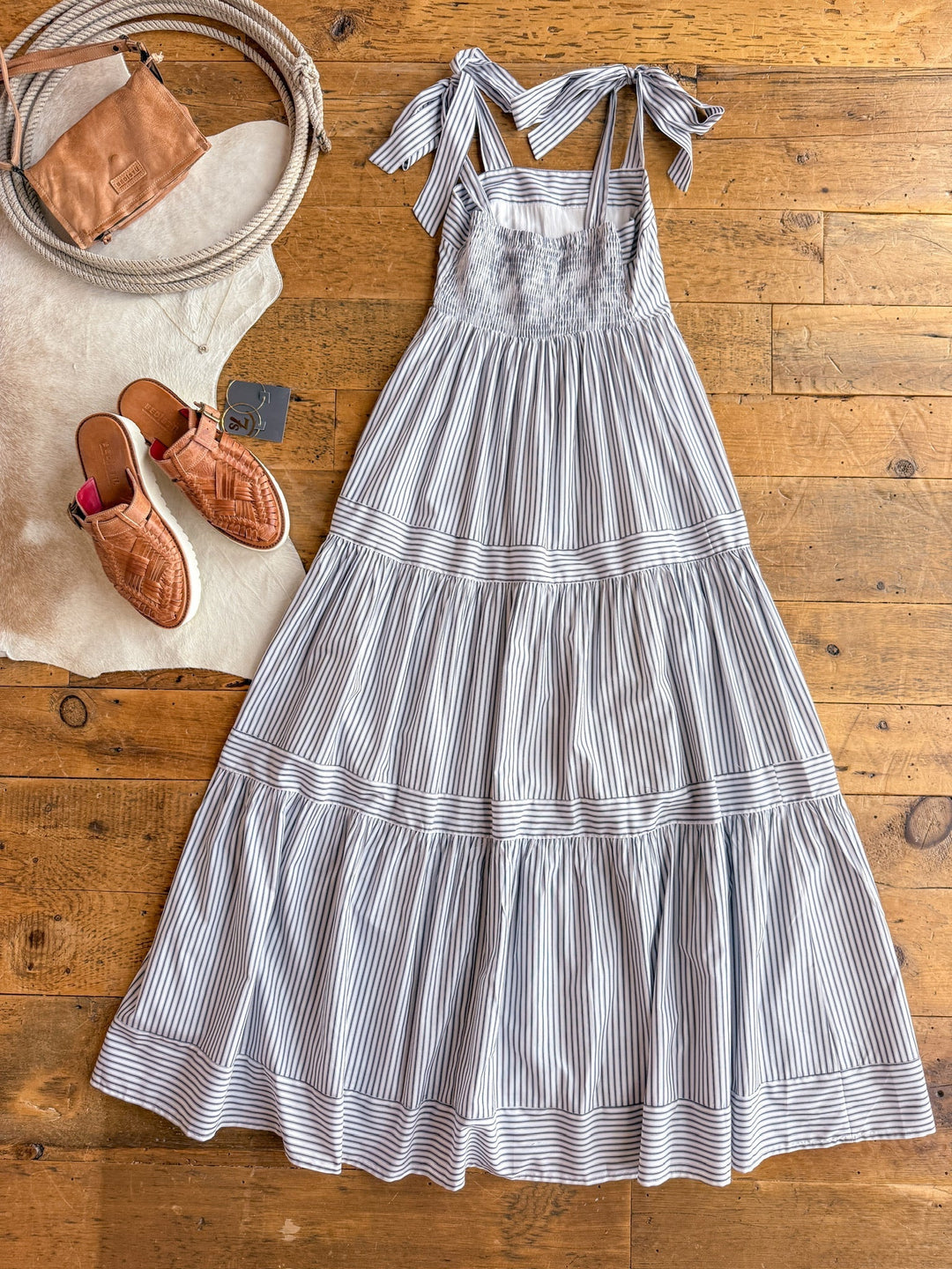 Nowata Charcoal Striped Dress