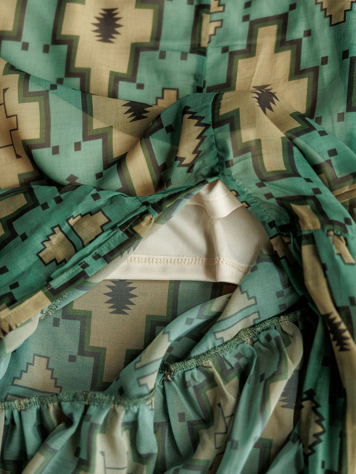 Oacoma Fern Green Southwest Dress