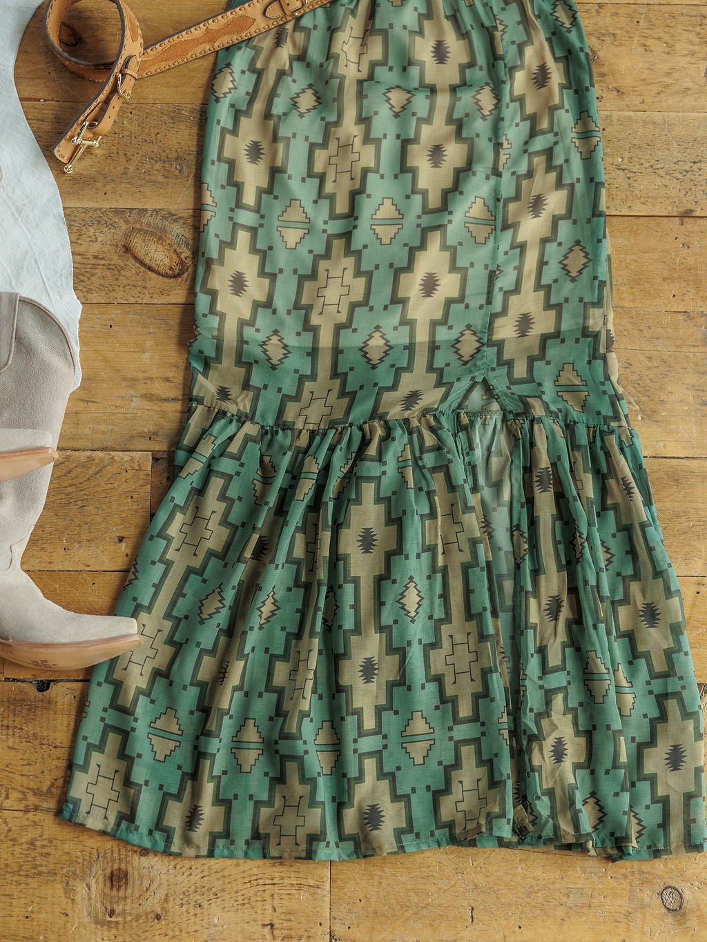 Oacoma Fern Green Southwest Dress