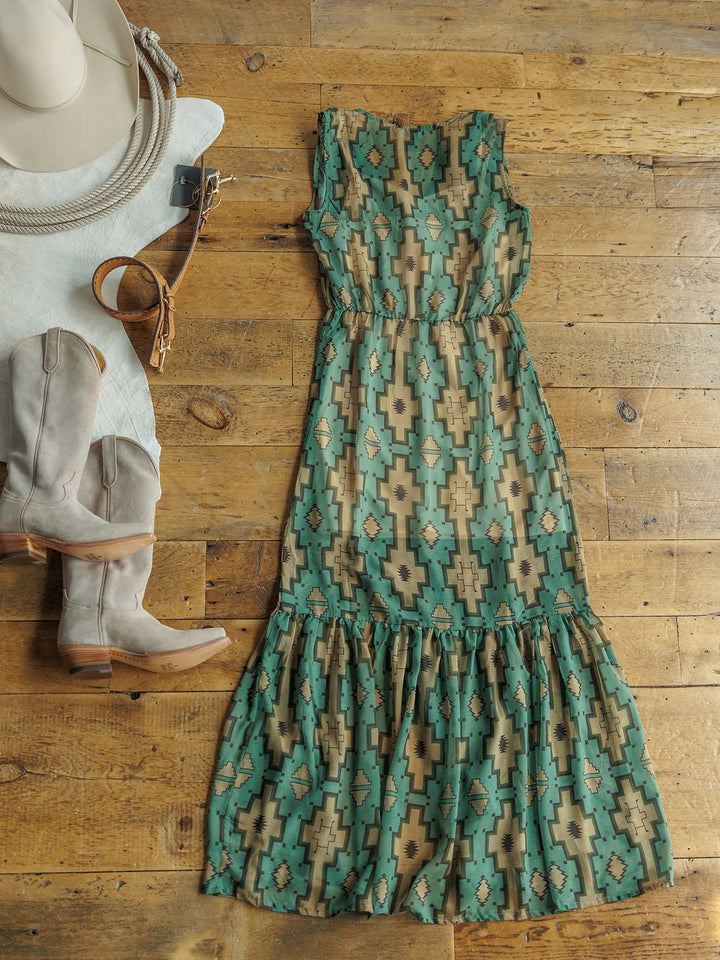 Oacoma Fern Green Southwest Dress