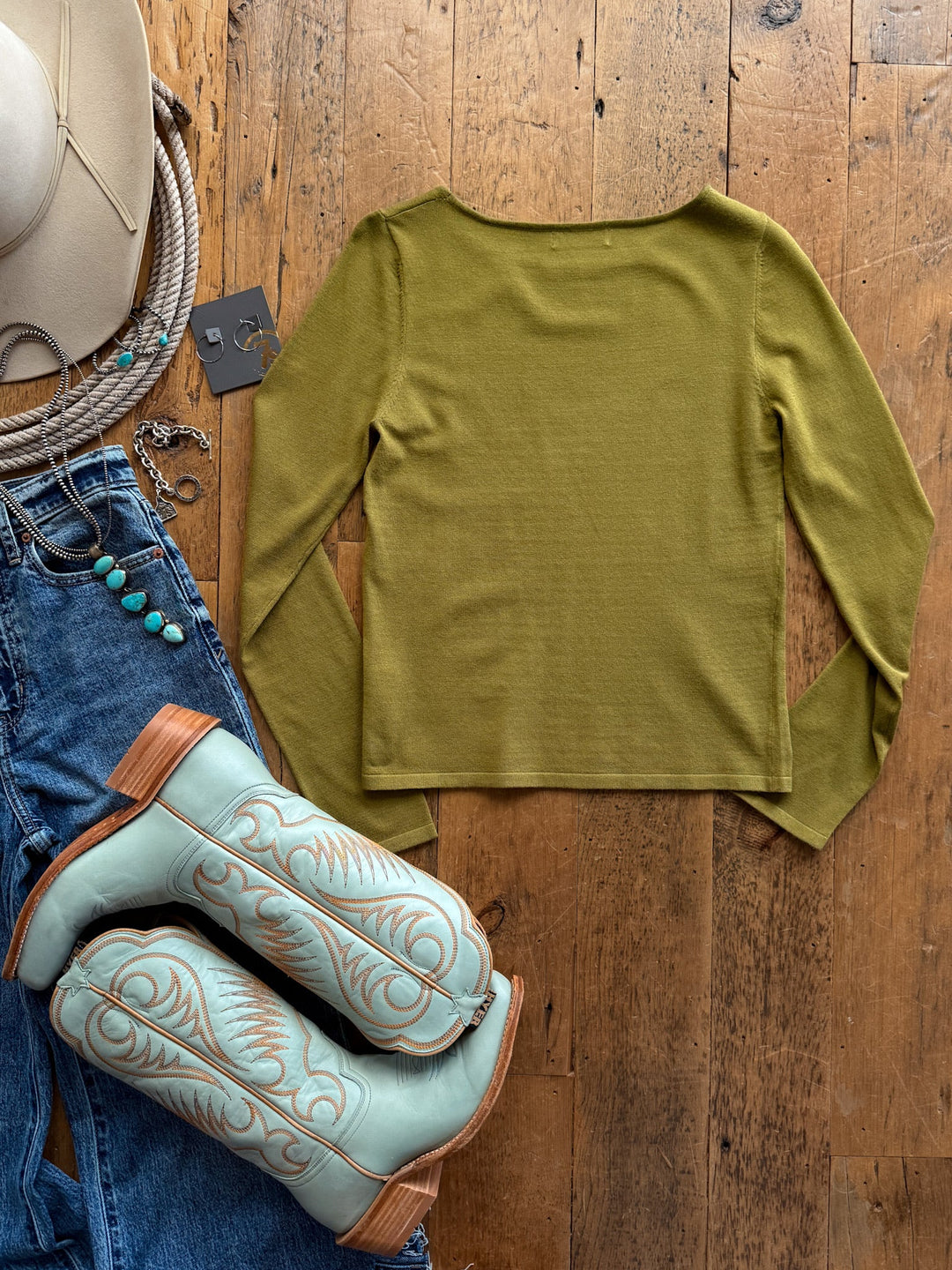 Oakland Olive Knit Top
