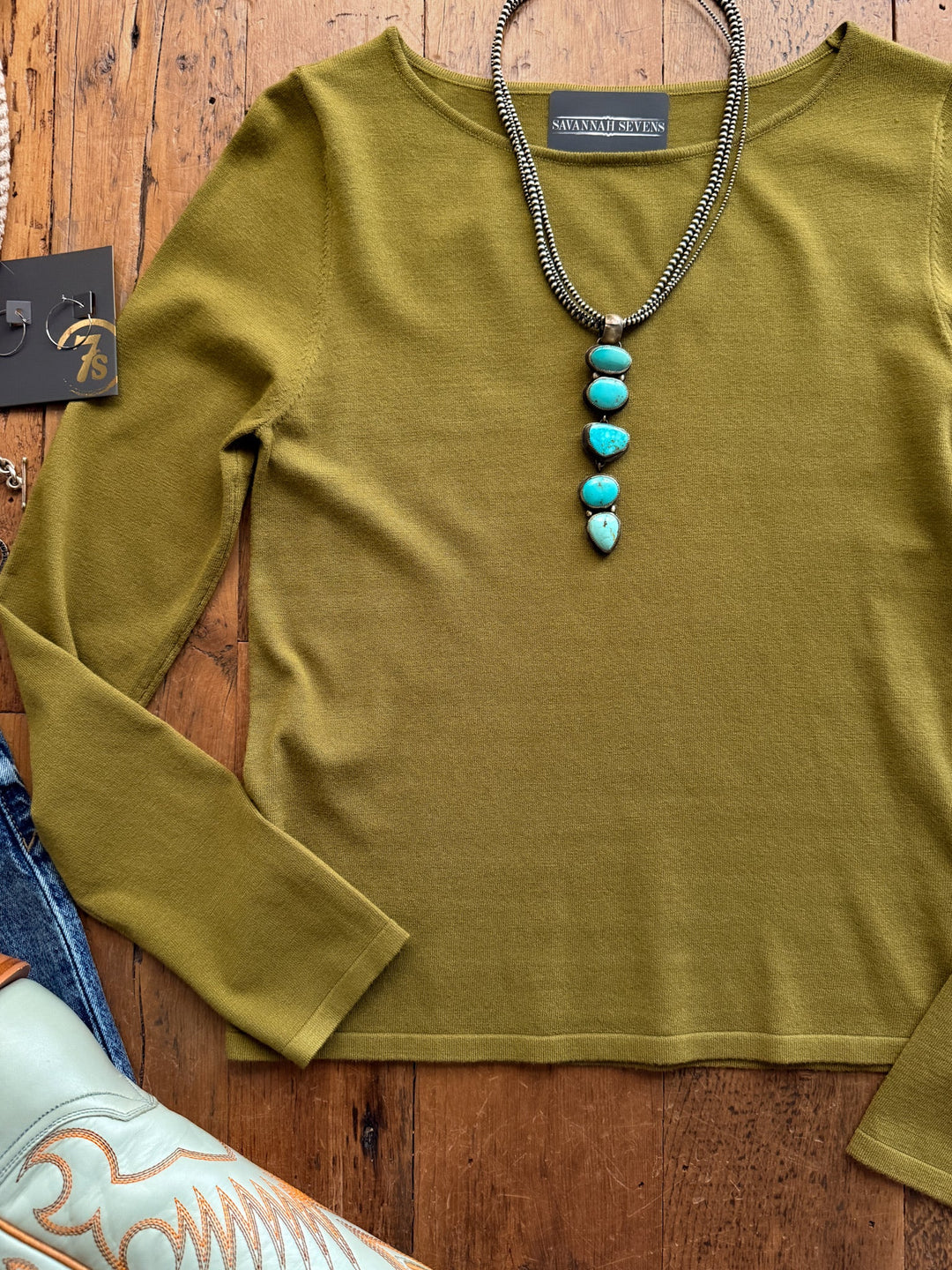 Oakland Olive Knit Top