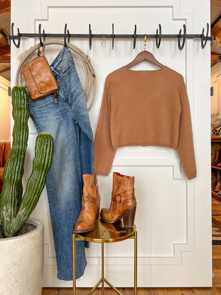 Oakwood Camel Cropped Cardigan