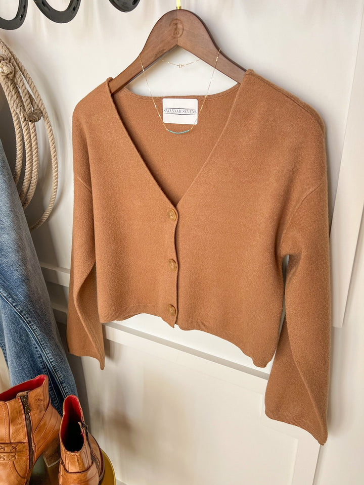 Oakwood Camel Cropped Cardigan