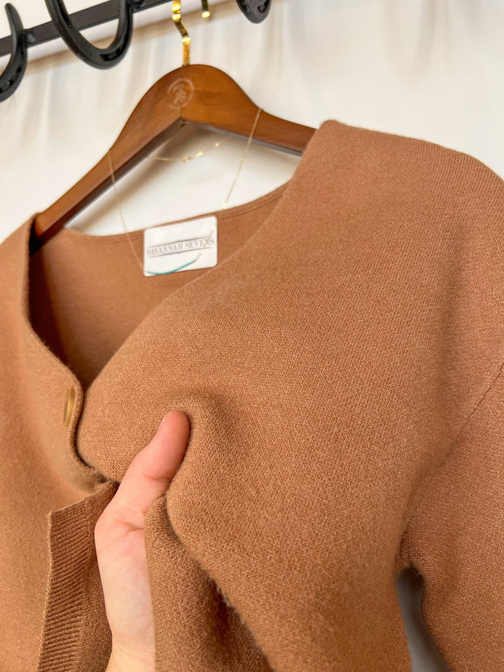 Oakwood Camel Cropped Cardigan