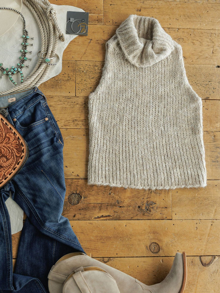Ocoee Oatmeal Woven Sleeveless Top