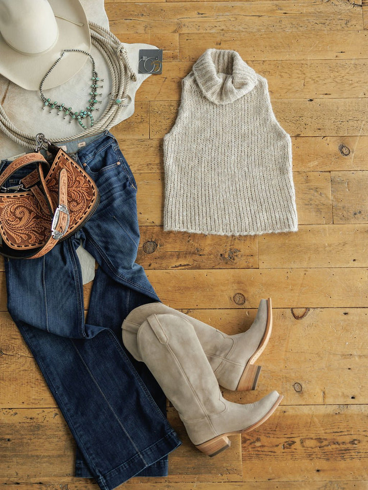 Ocoee Oatmeal Woven Sleeveless Top