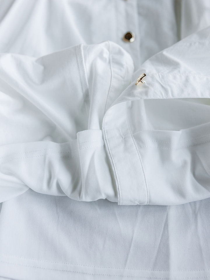 Ouray White Cotton Button Up Dress