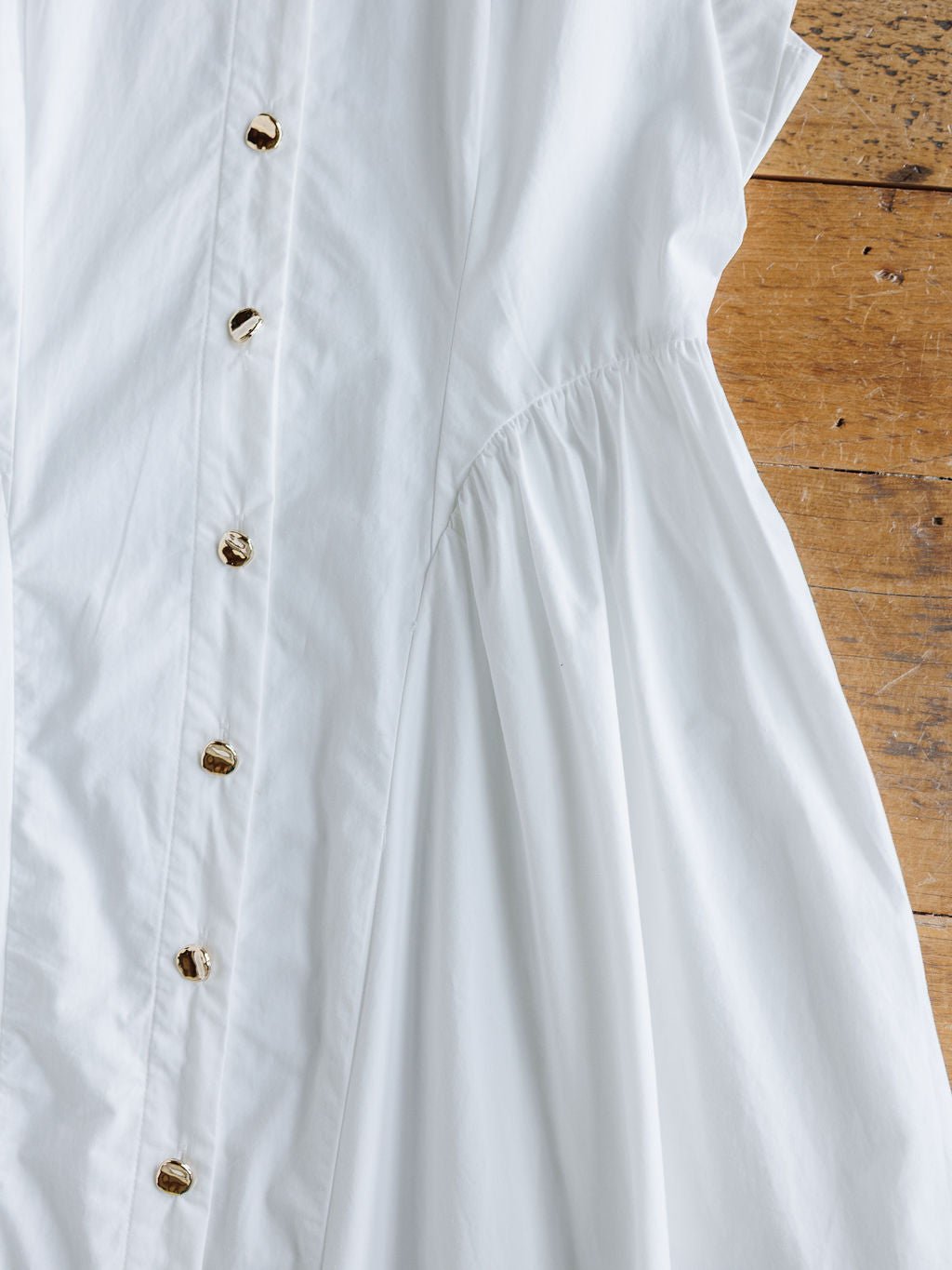 Ouray White Cotton Button Up Dress