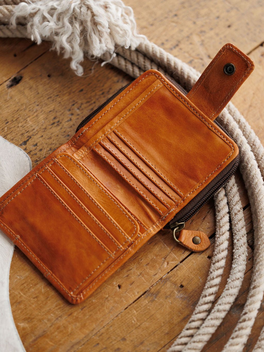 Owosso Pecan Leather Wallet
