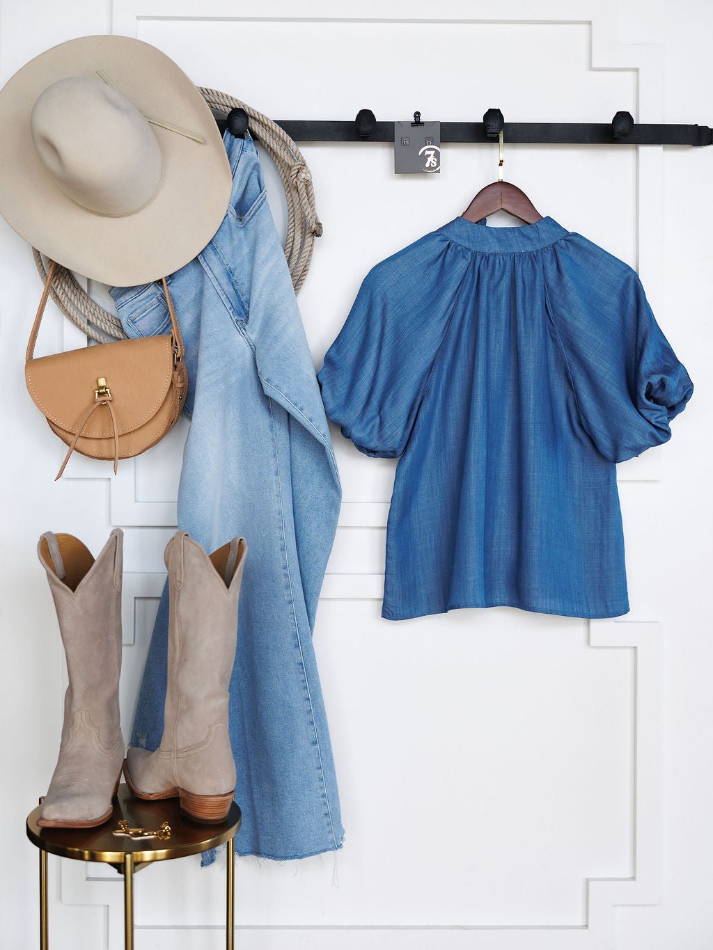 Palmyra Denim Tencel Top