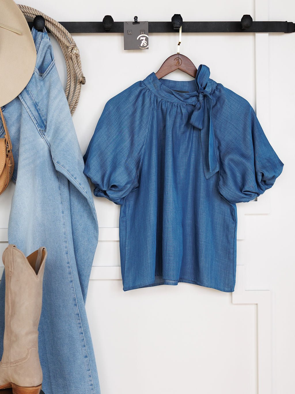 Palmyra Denim Tencel Top