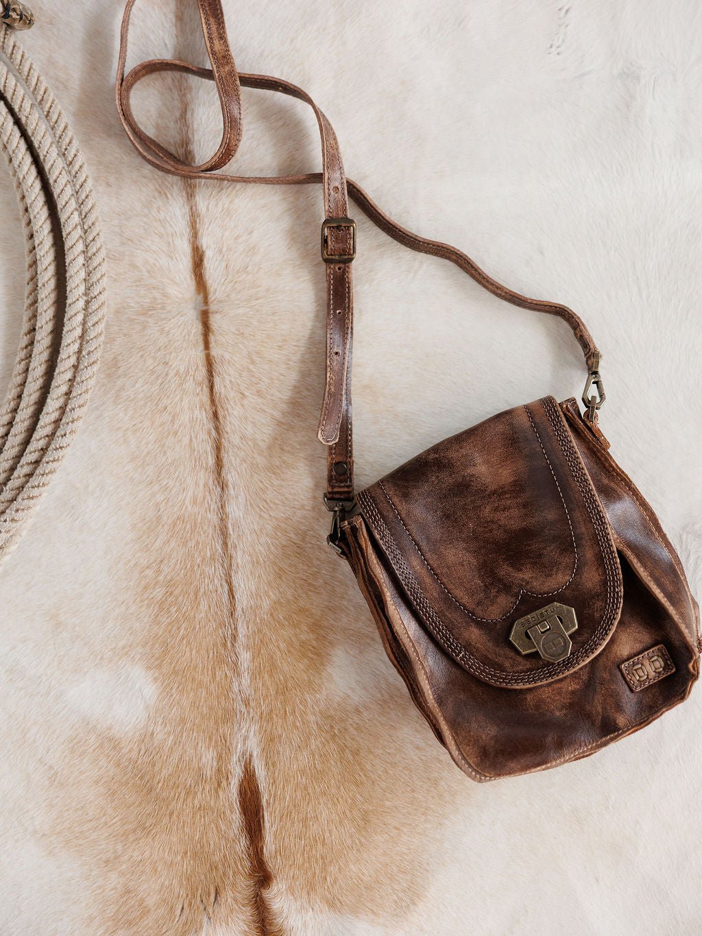 Paola Chocolate Leather Belt Bag