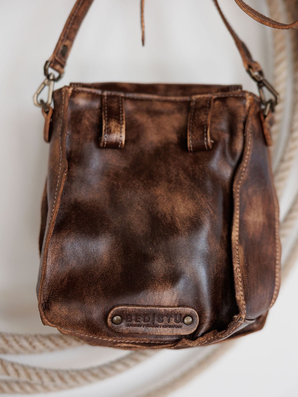 Paola Chocolate Leather Belt Bag