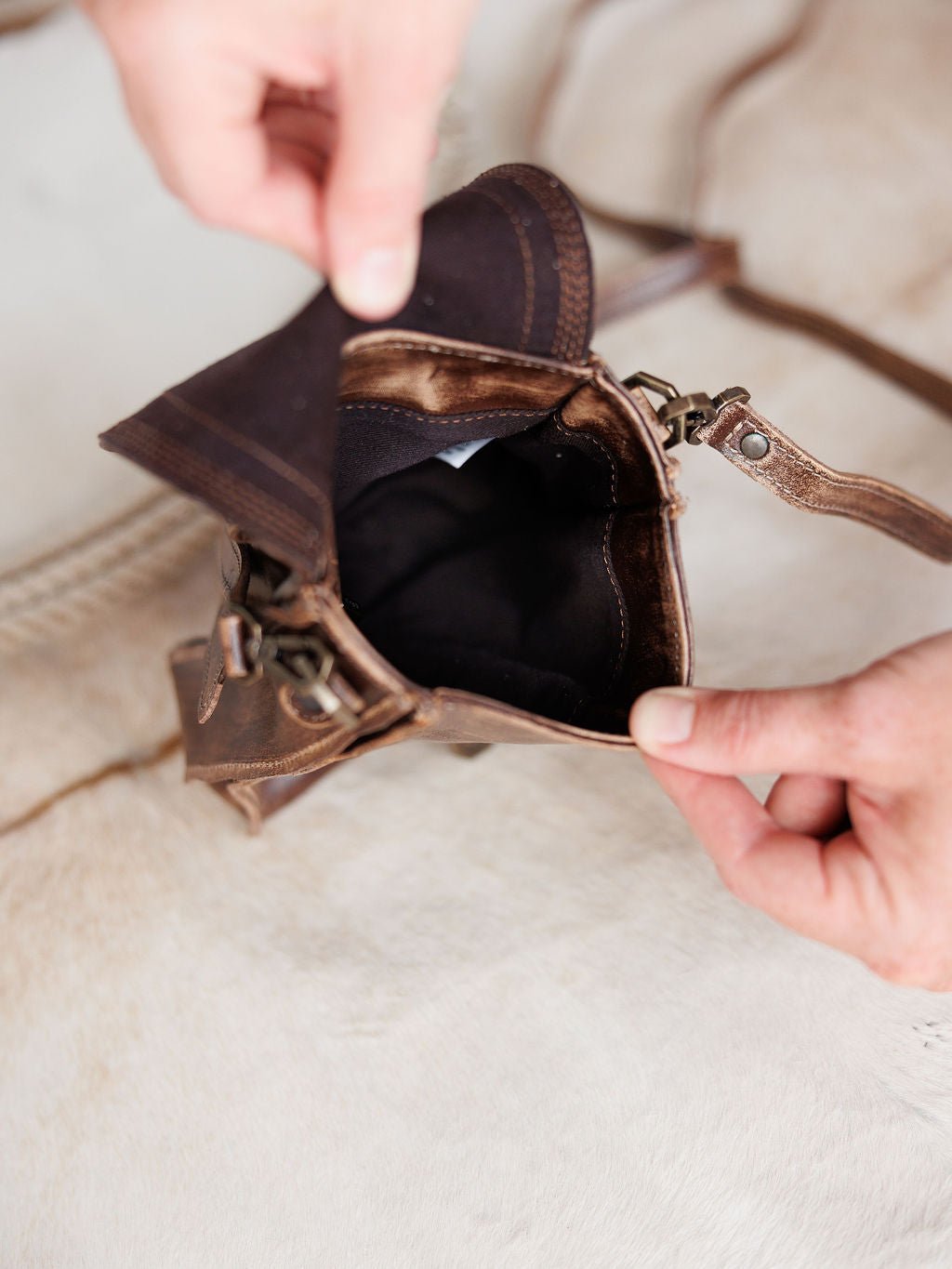 Paola Chocolate Leather Belt Bag