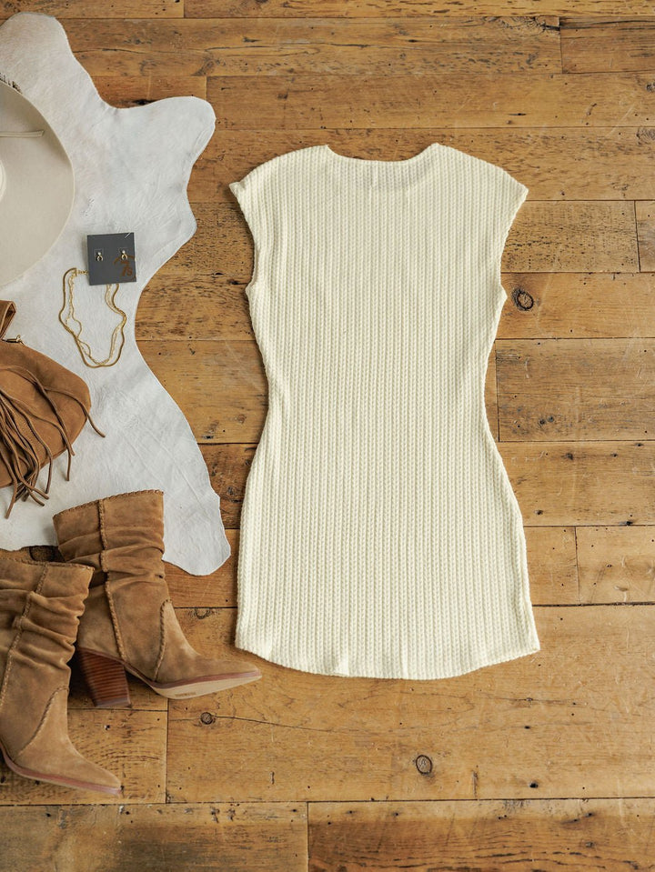 Patoka Cream Cable Knit Dress