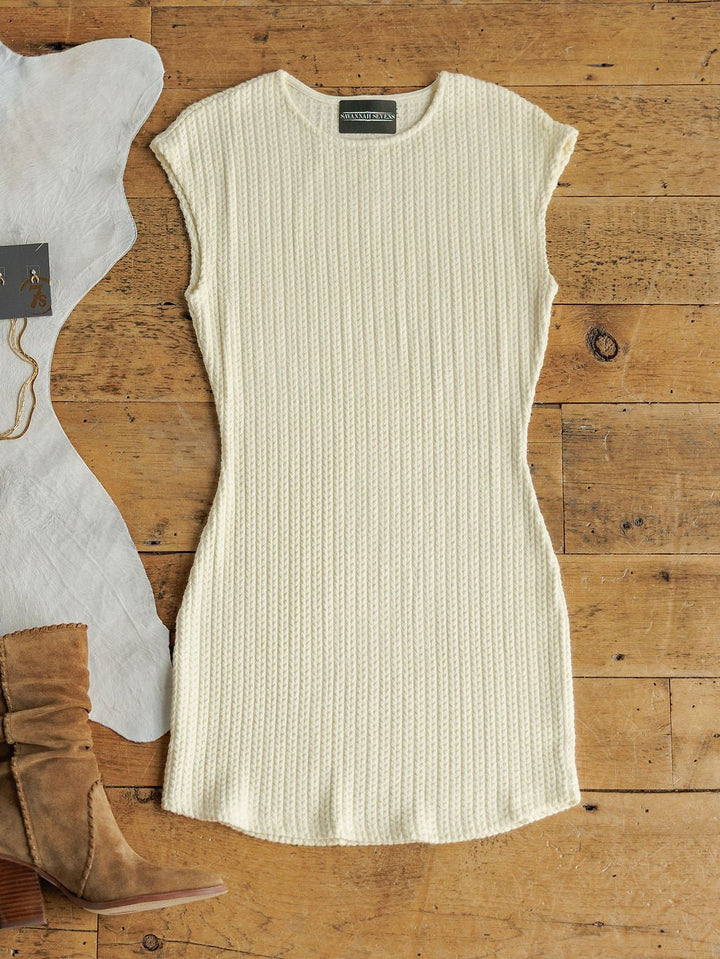 Patoka Cream Cable Knit Dress