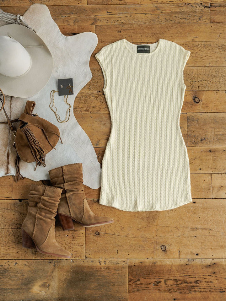Patoka Cream Cable Knit Dress