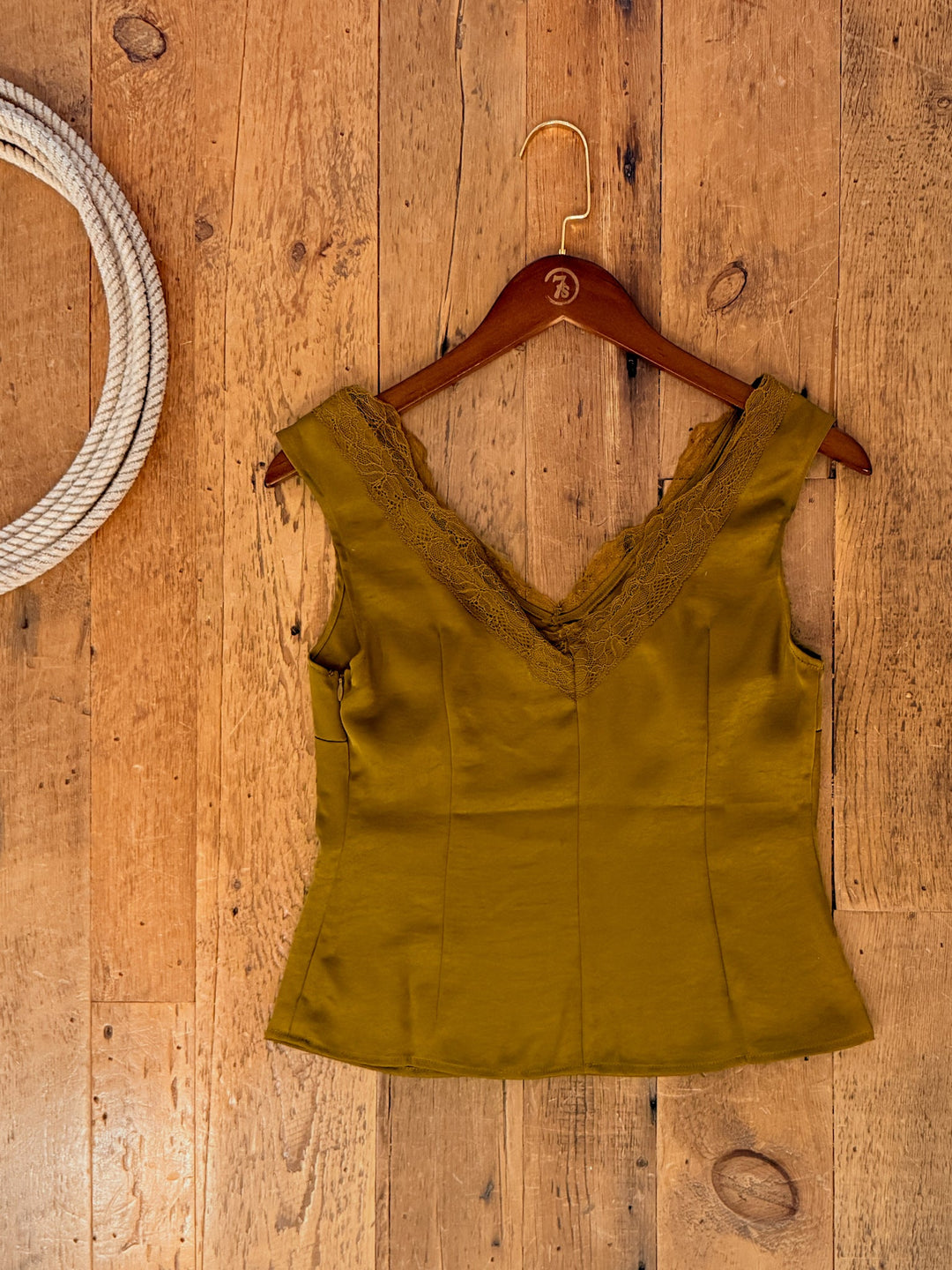 Peralta Olive Satin Tank