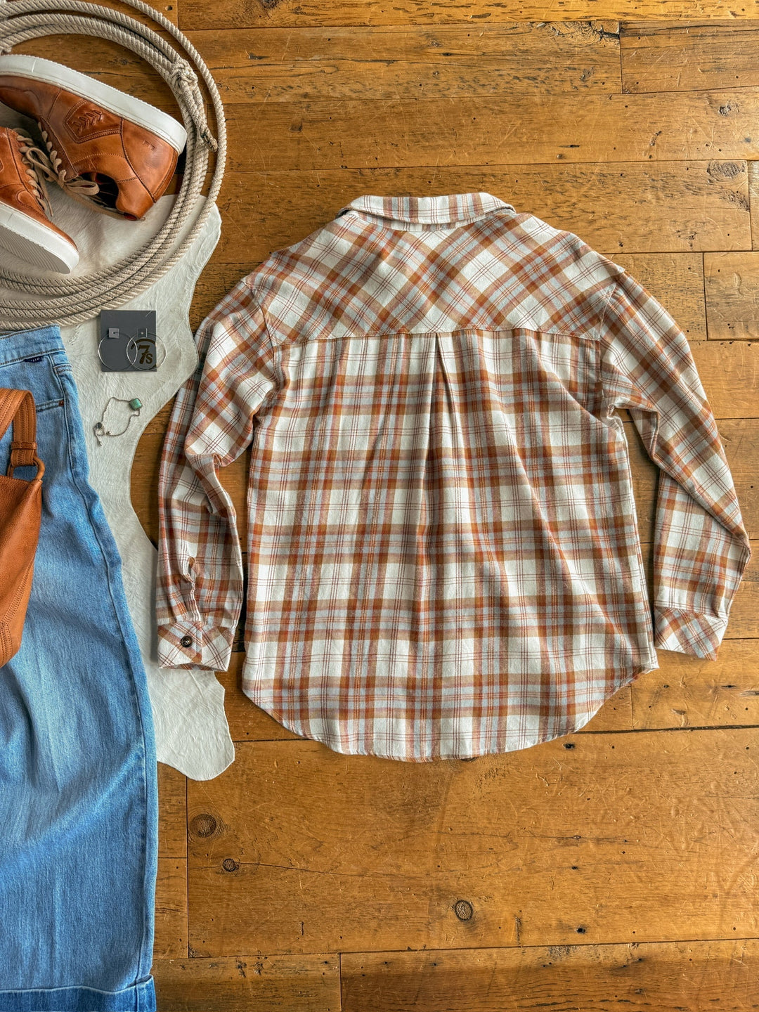 Plainview Flannel Button Up Top